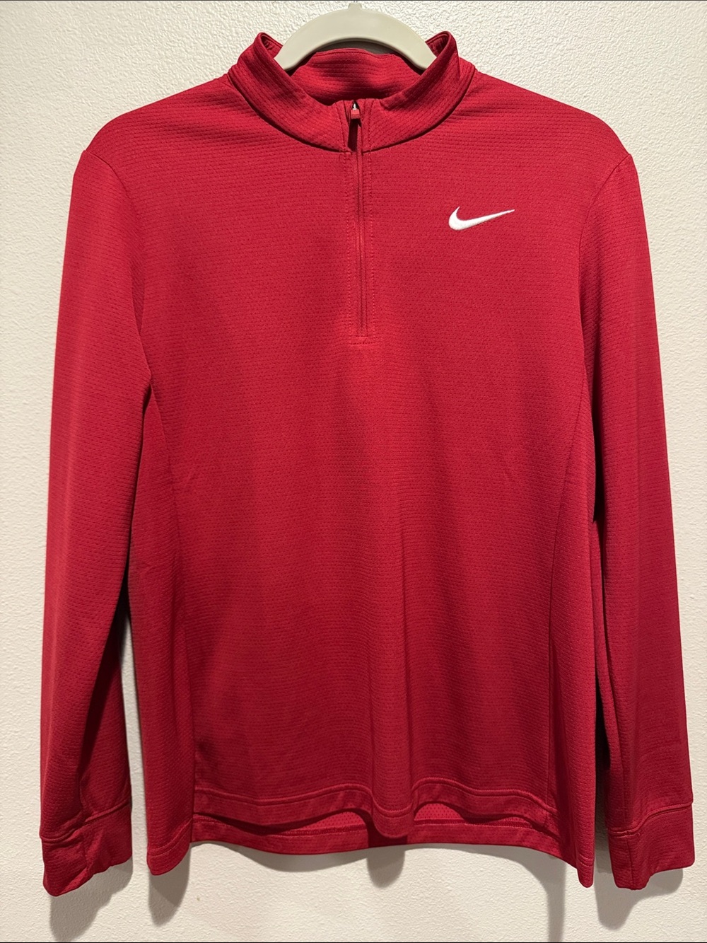Nike Dri - Fit Red Half-Zip Training Pullover Size: Medium